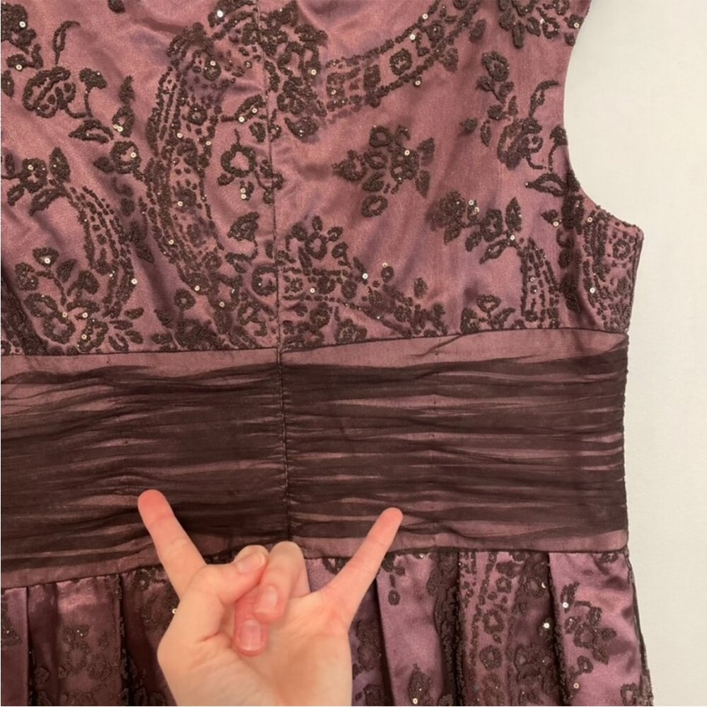 COLDWATER CREEK Purple Plum Mauve Beaded Sequin Embellished Dress - Picture 12 of 14